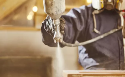 paint sprayer in a workshop